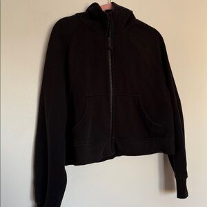 Lululemon Scuba Zip Oversized Cropped Hoodie - Black